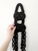 THE JOSEPHINE Modern Black Macrame Wall Hanging, Wall | Wall Hangings by Damaris Kovach. Item made of fiber