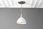 White Pendant Light - Farmhouse Lighting - Model No. 8808 | Pendants by Peared Creation. Item composed of brass