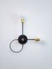 Minimalist Black and Gold Wall Sconce - 2 Bulb Light Fixture | Sconces by Retro Steam Works. Item composed of brass compatible with minimalism and mid century modern style