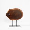 Wood Slice on Stand | Sculptures by Hazel Oak Farms. Item made of walnut
