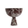 Rosso Levanto  Pedestal Marble Bowl | Decorative Bowl in Decorative Objects by AYMARBLEDESIGN LLC