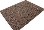 Rug & Kilim’s Moroccan Rug In Brown, Red, And Blue Diamond Patterns | Area Rug in Rugs by Rug and Kilim