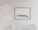 Grey Tuxedo Cat Stretching Art Print, Minimalist White Background Cat Decor | Prints by The Ugly Cat Studio