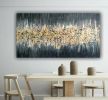 Abstract expressionist art black gray gold painting gold | Oil And Acrylic Painting in Paintings by Berez Art. Item composed of canvas