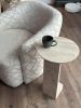 Handmade Travertine Side Table: Custom Marble Coffee Table | Tables by AEGEAN MARBLE ARTISAN ATELIER