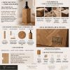 Handmade Oak Wine Bottle Holder, Wooden Marquetry Decor, Scandinavian Minimalist Home Accent, Housewarming Gift | Tableware by Vesta Corte