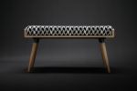 Stool / Seat / Ottoman / Bench in Oak / Nogal | Benches & Ottomans by Manuel Barrera Habitables. Item composed of oak wood & fabric