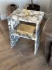 Handmade Calacatta Viola Marble Nightstand: Natural Stone Side Table | Tables by AEGEAN MARBLE ARTISAN ATELIER