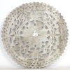 Haussmann® Teak Lotus Panel Inlay Round 60 cm H Sand Washed | Engraving in Art & Wall Decor by Haussmann®