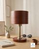 Nightstand Lamp, Bedside Light, Handmade Wood Table Lamp, Geometric Marquetry, Statement Home Decor | Lamps by Vesta Corte
