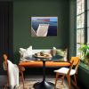 Original 30x40 Geometric Boat Painting | Harbor by Shilo Ratner | Oil And Acrylic Painting in Paintings by Shilo Ratner