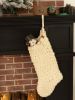 Large chunky knit Christmas stocking 28" | Ornament in Decorative Objects by Anzy Home. Item composed of fabric