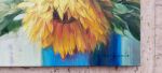 Sunflowers floral oil painting original 12x12 inch, Mom gift | Oil And Acrylic Painting in Paintings by Natart. Item made of canvas & synthetic compatible with contemporary style