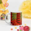 Coffee Mug - No Brake Zone - Op Art Geometric Motion | Work by Eman's Gallery