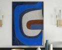 Large abstract relief painting 3d textured midcentury | Oil And Acrylic Painting in Paintings by Berez Art. Item composed of canvas in minimalism or mid century modern style