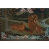 Vintage Lion Family Kilim Rug - Animal Garden Kilim | Area Rug in Rugs by Vintage Pillows Store. Item composed of cotton