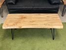 Live Edge Ambrosia Maple Coffee Table with Steel Hairpin Leg | Tables by Carlberg Design. Item composed of maple wood & steel compatible with minimalism and country & farmhouse style