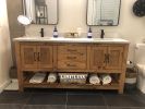 MODEL 1014 - Custom Double Sink Bathroom Vanity | Countertop in Furniture by Limitless Woodworking. Item made of maple wood works with mid century modern & contemporary style