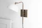 Bedside Lighting - Plug In Wall Sconce - Model No. 9402 | Sconces by Peared Creation. Item made of brass