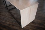 White Waterfall Solid Ash Wood Desk | Tables by Hazel Oak Farms. Item made of wood with steel