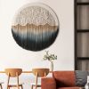 Circular Fiber Art Collection - SEASIDE tapestry | Wall Hangings by Rianne Aarts / Teddy and Wool Studio. Item composed of cotton & fiber