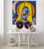 African tribal inspired painting abstract woman portrait | Oil And Acrylic Painting in Paintings by Berez Art. Item made of canvas works with minimalism & mid century modern style