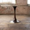 Round Wood + Bronze Pedestal Base Dining Table | Tables by Alabama Sawyer. Item composed of oak wood and metal