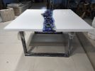 Custom Order Milk White Ocean Epoxy Dining Room Table | Dining Table in Tables by LuxuryEpoxyFurniture. Item composed of wood & synthetic