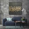 Large abstract gray textured gold leaf painting silver and | Oil And Acrylic Painting in Paintings by Berez Art. Item composed of canvas in contemporary style