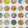 Three Hundred and Twenty Four World Map Dots Collage with Gold | Paintings by Amelia Coward