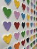 Love Hearts 36" x 36" | Mixed Media in Paintings by Emeline Tate. Item made of canvas with synthetic