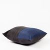 Aakar Mor Black & Indigo Color Block Mulberry Silk Pilow | Pillow in Pillows by Studio Variously