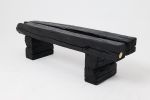 Garden Bench, Rustic Blackened Wood, Raw Organic Form Indoor, Outdoor | Benches & Ottomans by Logniture