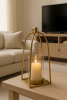 Arc Hurricane Candle Holder — Antique Brass Finish | Decorative Objects by Raíz Studio