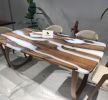 Cream Epoxy Table - Resin Table - Custom Table | Dining Table in Tables by Tinella Collection. Item made of wood & synthetic compatible with contemporary and mediterranean style