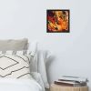 Framed Print - Laheeb (flame) - Fluid Red Black Fire | Work by Eman's Gallery