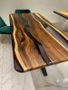 Black Epoxy Table - Resin Dining Table - Custom Epoxy Table | Tables by Tinella Wood. Item composed of wood and synthetic in contemporary or art deco style