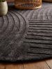 Dark Grey Oval Rug | Charcoal Area Carpet | Thick Plush Wool Floor Mat | 3D Textured Minimalist Decor for Moody Living Room | Area Rug in Rugs by Krafcreation. Item made of cotton compatible with minimalism and mid century modern style