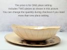 Ceramic Handmade Dinnerware Set, Stoneware Dinner Set of 2 | Plate in Dinnerware by YomYomceramic. Item composed of stone