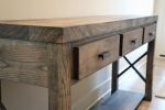 Stained Farmhouse Modern Style Ash Console Entry Table | Console Table in Tables by Hazel Oak Farms. Item composed of wood
