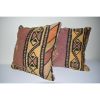 18" X 18" Pair Turkish Kilim Pillow Cover | Sham in Linens & Bedding by Vintage Pillows Store. Item made of cotton & fiber
