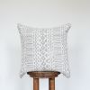 Beige & Cream Woven Shape Stripes Pillow 20x20 | Pillows by Vantage Design