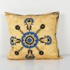Suzani Ethnic Square Yellow Pillow Case Fashioned from a Mid | Cushion in Pillows by Vintage Pillows Store