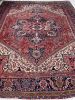 TRUE KING | Mighty Iconic Antique Karaja | Deep Strawberry | Area Rug in Rugs by The Loom House. Item composed of fiber