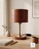 Nightstand Lamp, Small Bedside Light, Handmade Wood Table Lamp, Geometric Marquetry, Modern Statement Decor | Lamps by Vesta Corte
