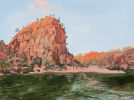 Katherine Gorge Sunset | Oil And Acrylic Painting in Paintings by Meredith H. Item composed of canvas in contemporary or country & farmhouse style