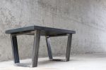Modern Black Quartersawn White Oak and Steel Coffee Table | Tables by Hazel Oak Farms. Item composed of steel