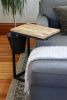 Solid Spalted Hackberry Wood & Black Metal C-Table | Side Table in Tables by Hazel Oak Farms. Item made of wood & steel