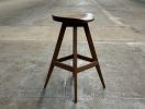 Mid Century Modern Swiveling Bar Stool: Wood Tractor Seat Counter Stool, USA Made | Chairs by Marco Bogazzi
