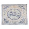 Vintage Pastel Village Pictorial Turkish Rug 4'11" X 6'5" | Area Rug in Rugs by Vintage Pillows Store. Item composed of cotton and fiber